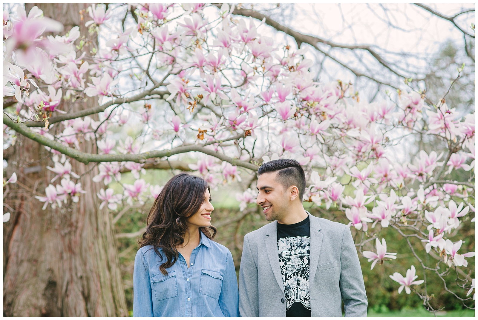 spring engagement photos blossoms toronto strokes photography