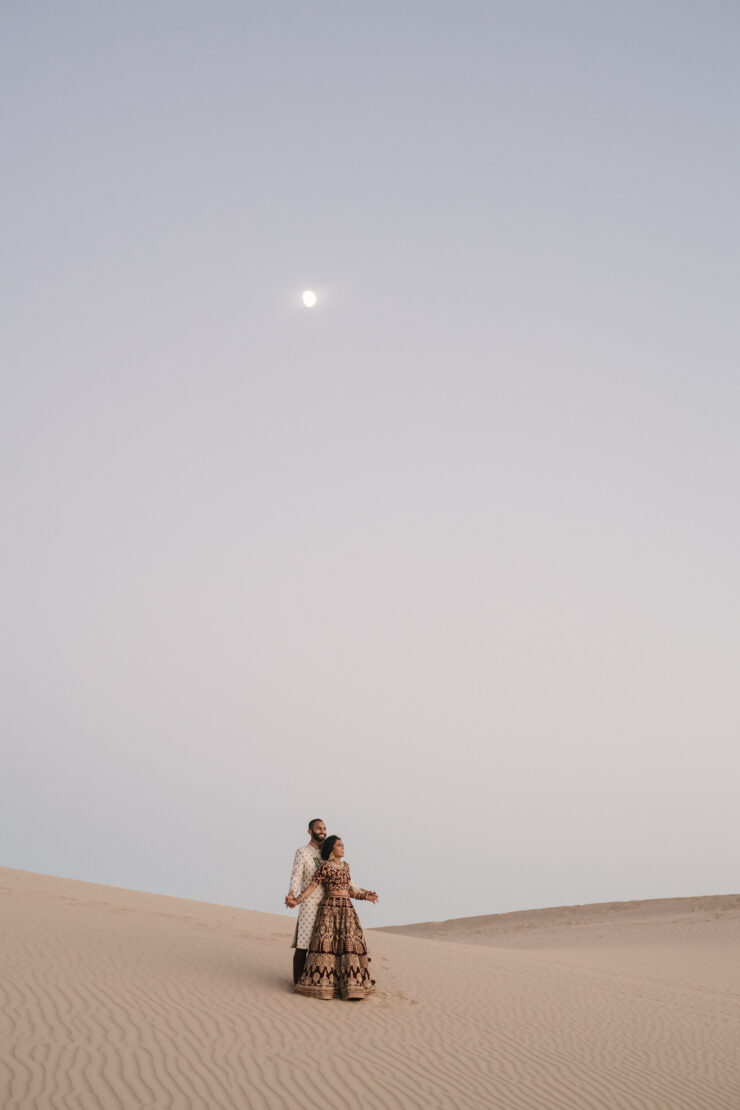 desert moon engagement shoot landscape photos