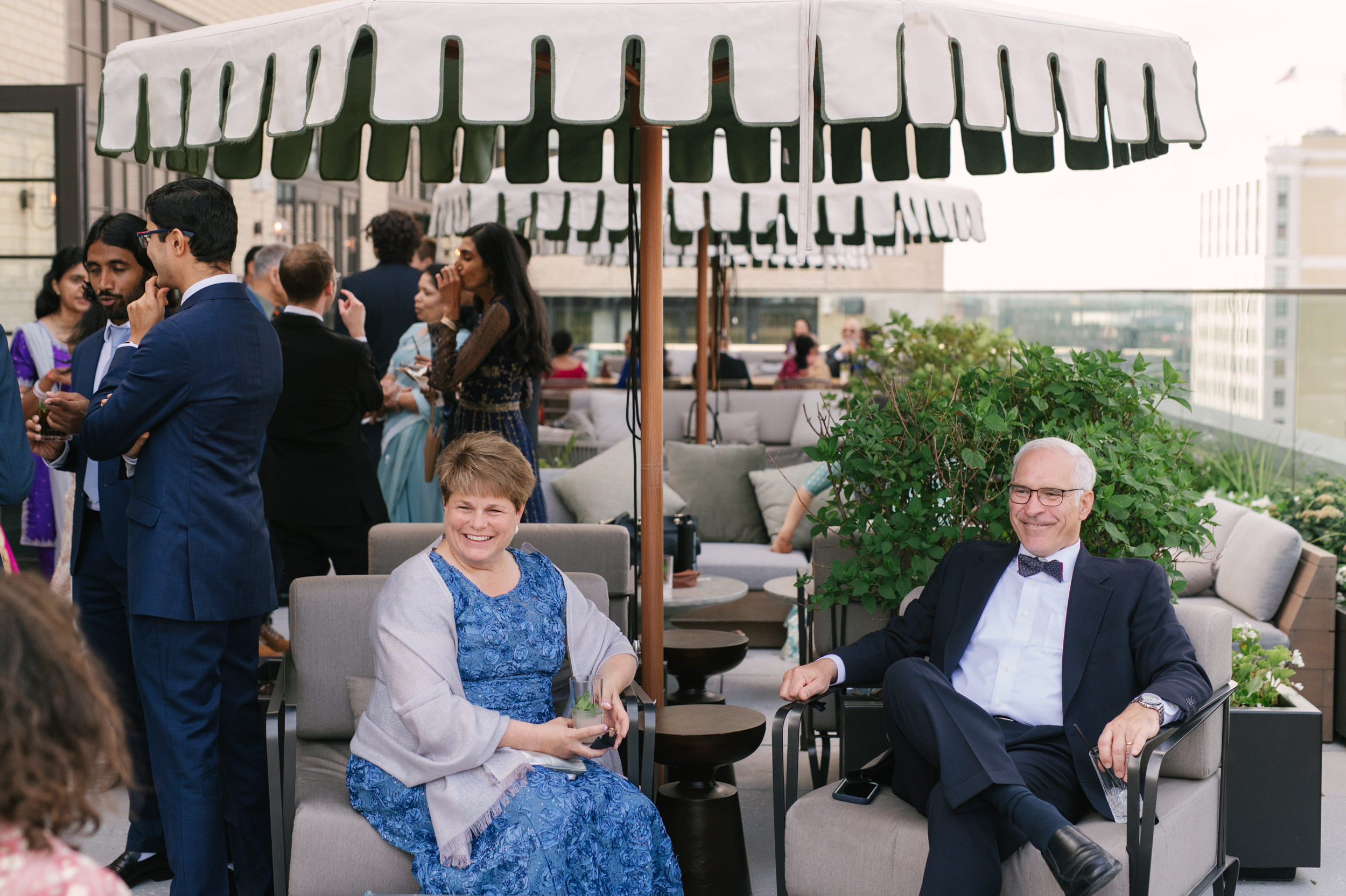 book tower detroit wedding reception, with cocktail hour at the rooftop bar kampers, michigan. 