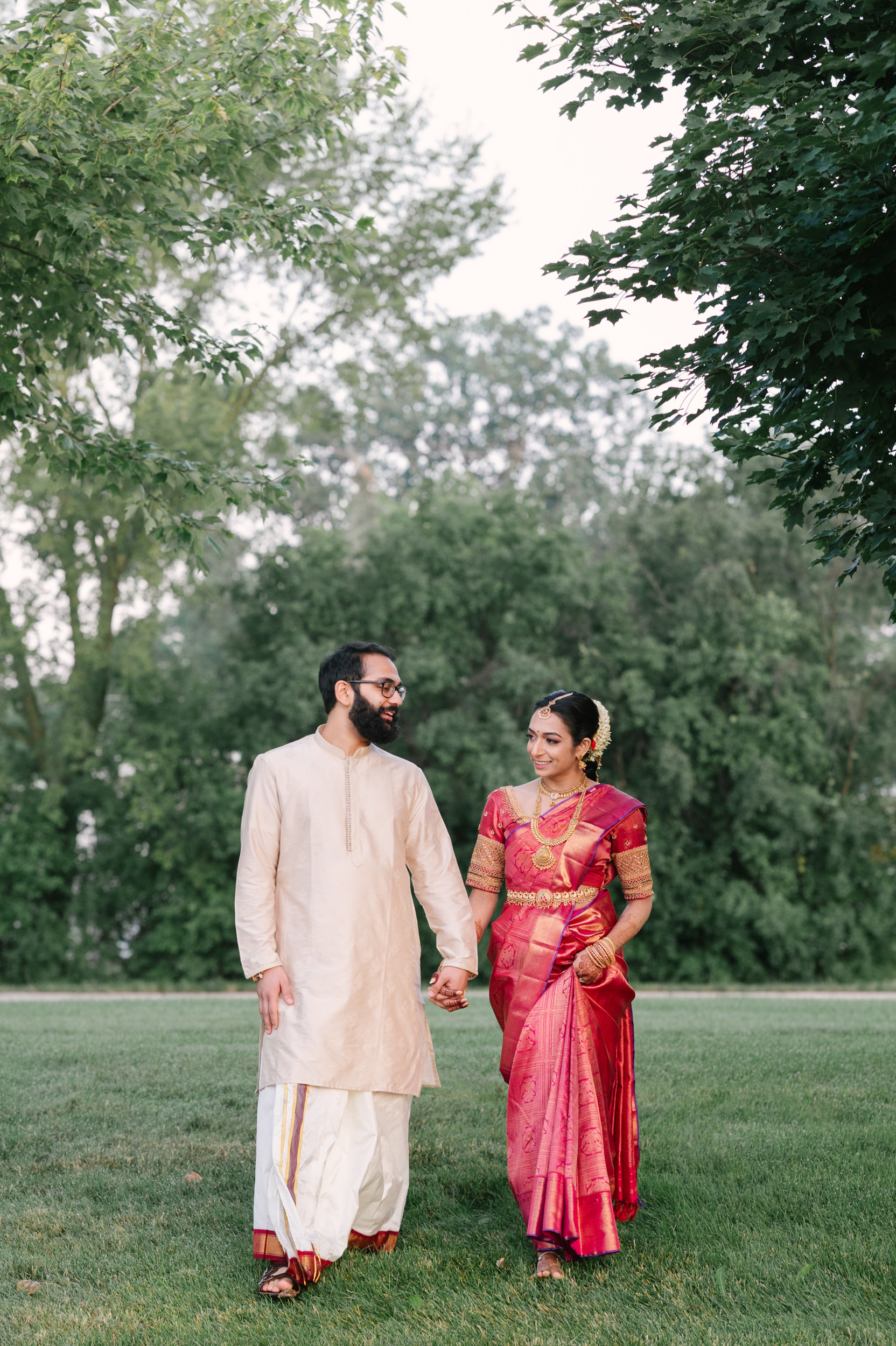 indian bride and groom portraits from an indian wedding in michigan, at the meridian event space in farmington hills.