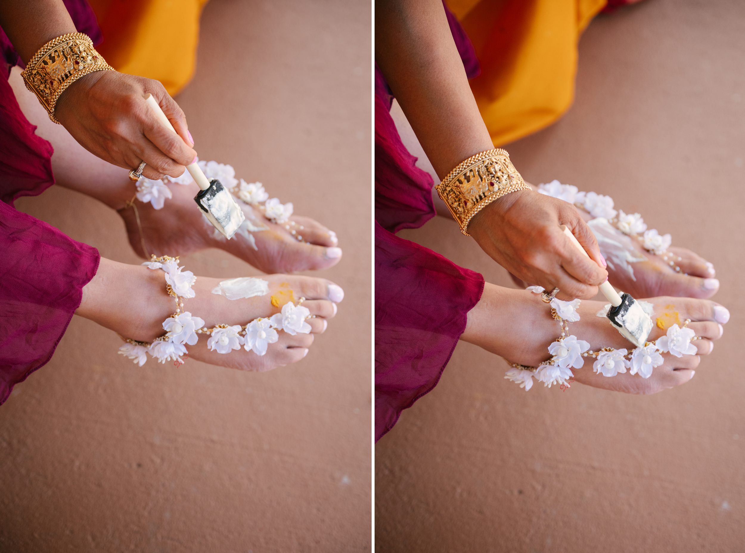 michigan south indian wedding ceremony for a haldi