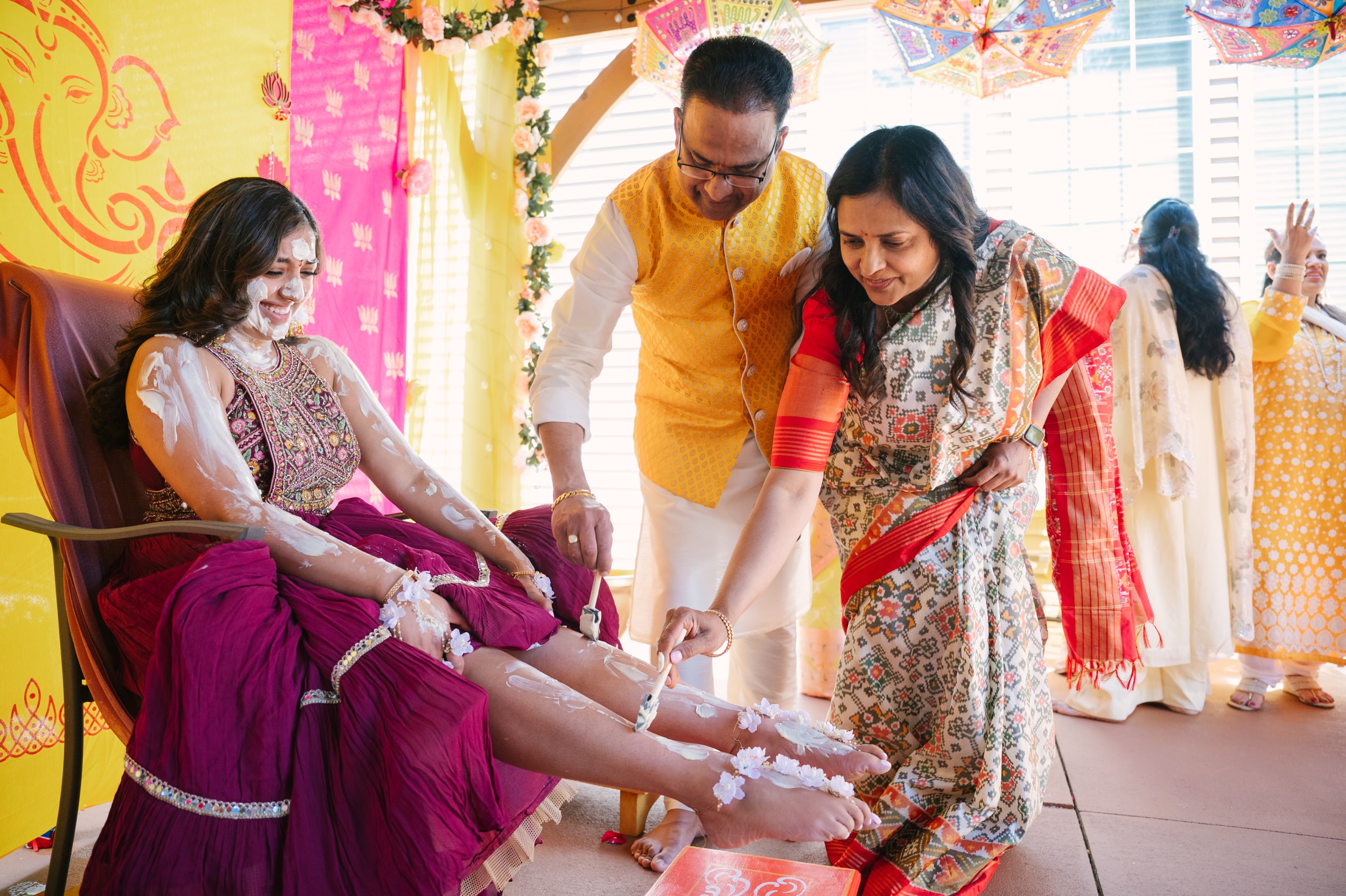 detroit indian pre-wedding haldi ceremony in Michigan